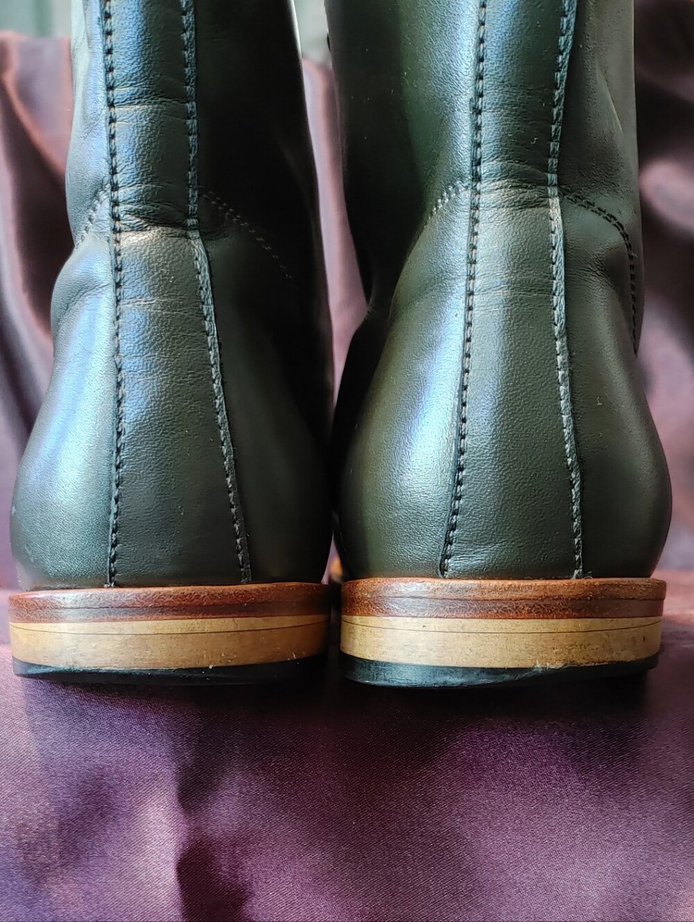 RARE Zuriick Nico Leather Lace Up Boots Black Olive Women's Size 7 - Picture 6 of 10